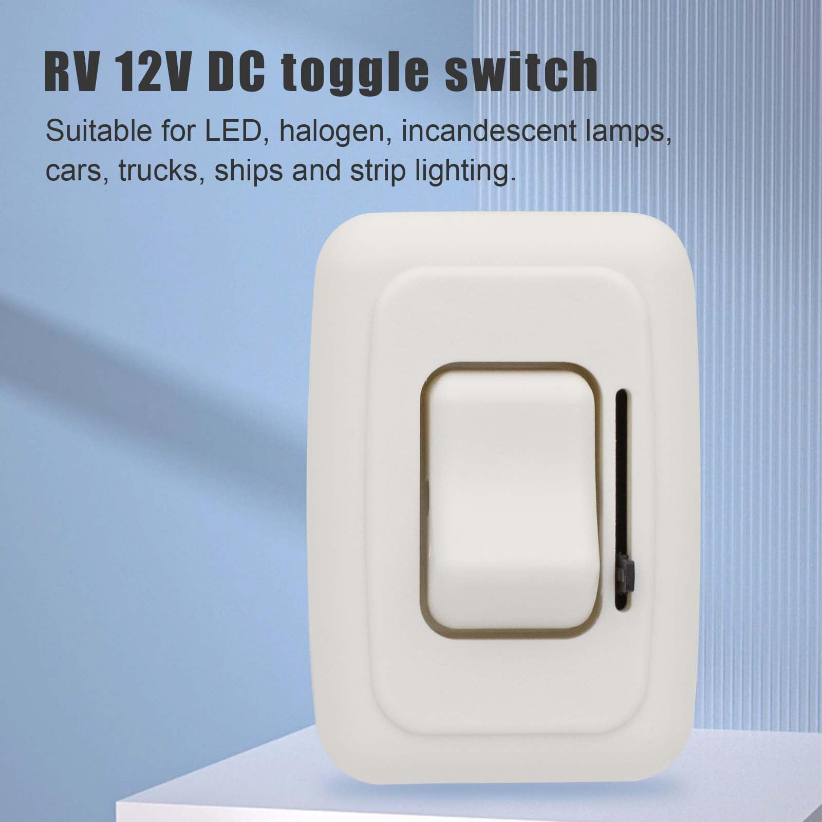 12V LED Dimmer Switch - On/Off Light Control For RV, Camper & Motorhome (White)
