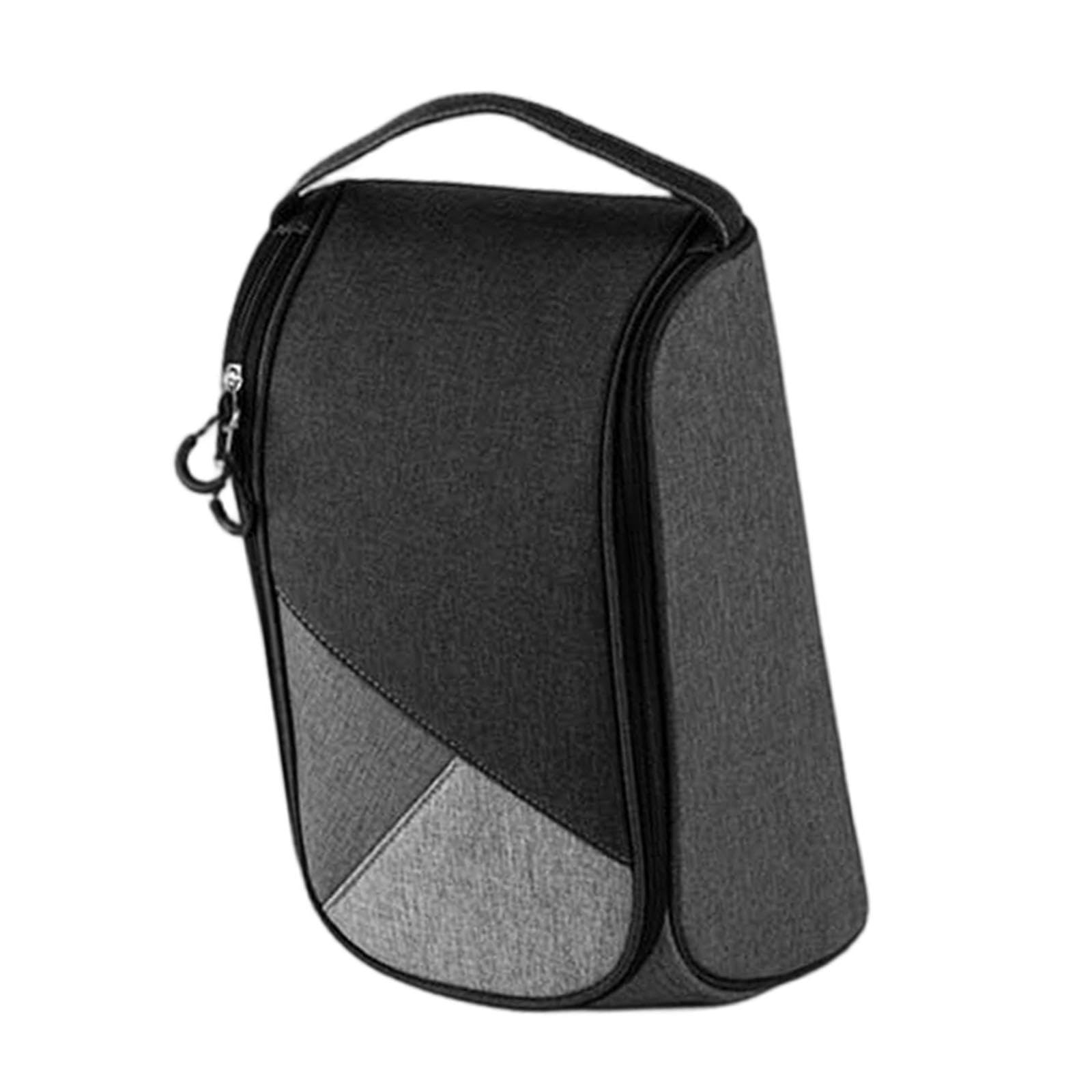LOVIVER Borsa Scarpe Golf Grande capacità Porta Scarpe con Maniglia Ventilazione Traspirante Impermeabile in Poliestere Adatta per Sport Viaggio Palestra Atti, Nero