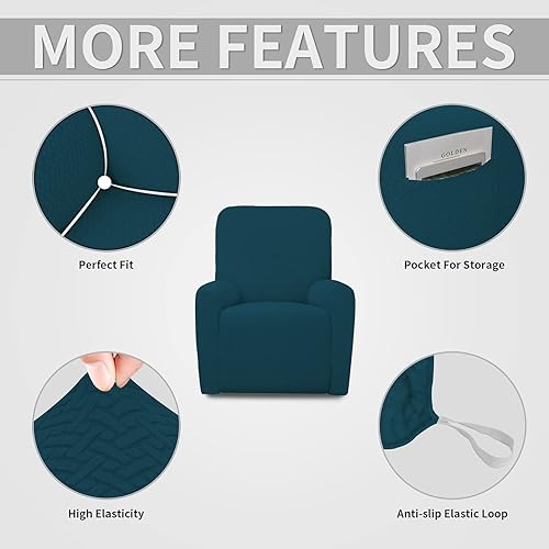 Vista 116 de Easy-Going Funda de sofá reclinable de jacquard elástico, suave de 4 piezas, con lazo elástico, protector de muebles lavable para niños, mascotas