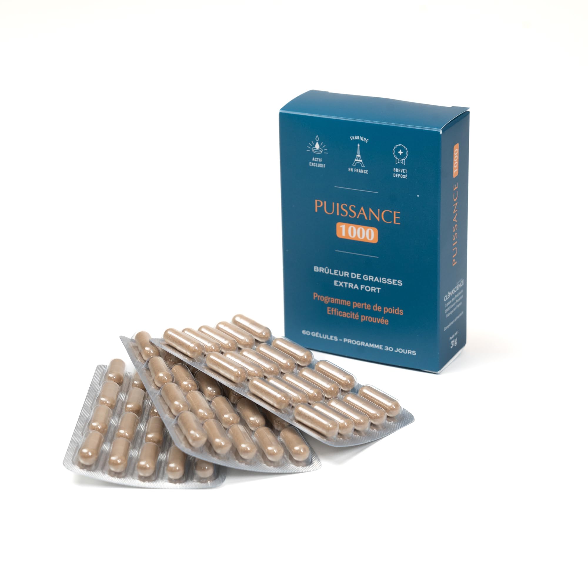 Programme Puissance 1000 plus 30 jours Guide complément Alimentaire Bien-Être Adipomine Fenugrec Vitamines B12 B2 B3 B6 60 Gélules