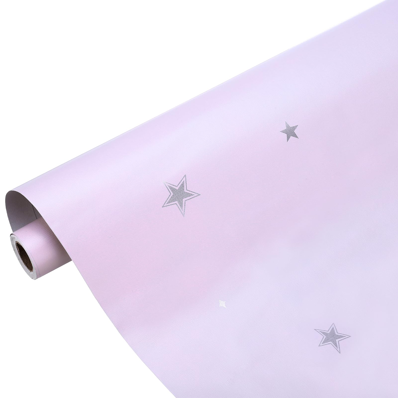 sourcing map Matte Wallpaper, 60cm x 5 Meter Vinyl Waterproof Peel and Stick Contact Paper Star Pattern Self Adhesive Wallpaper for Bedroom Kitchen Wall Countertop Decorating, Purple