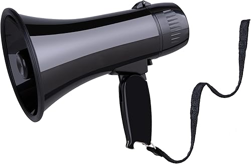 Vista 21 de MyMealivos Megáfono Bullhorn de 20W, Sirena Integrada y Grabación de 240s, Megáfono Portátil de 5.4"×8.6" con Control de Volumen Cubre Hasta 300+