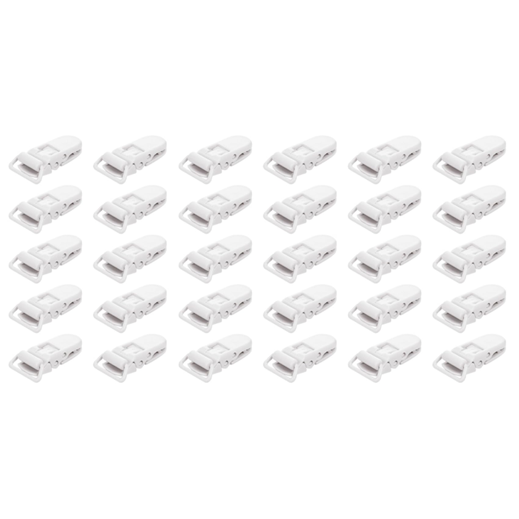 Goorvoucs 30Pcs Baby Kids T-Shape Plastic Clips Soother Dummy Style Badge Holder White