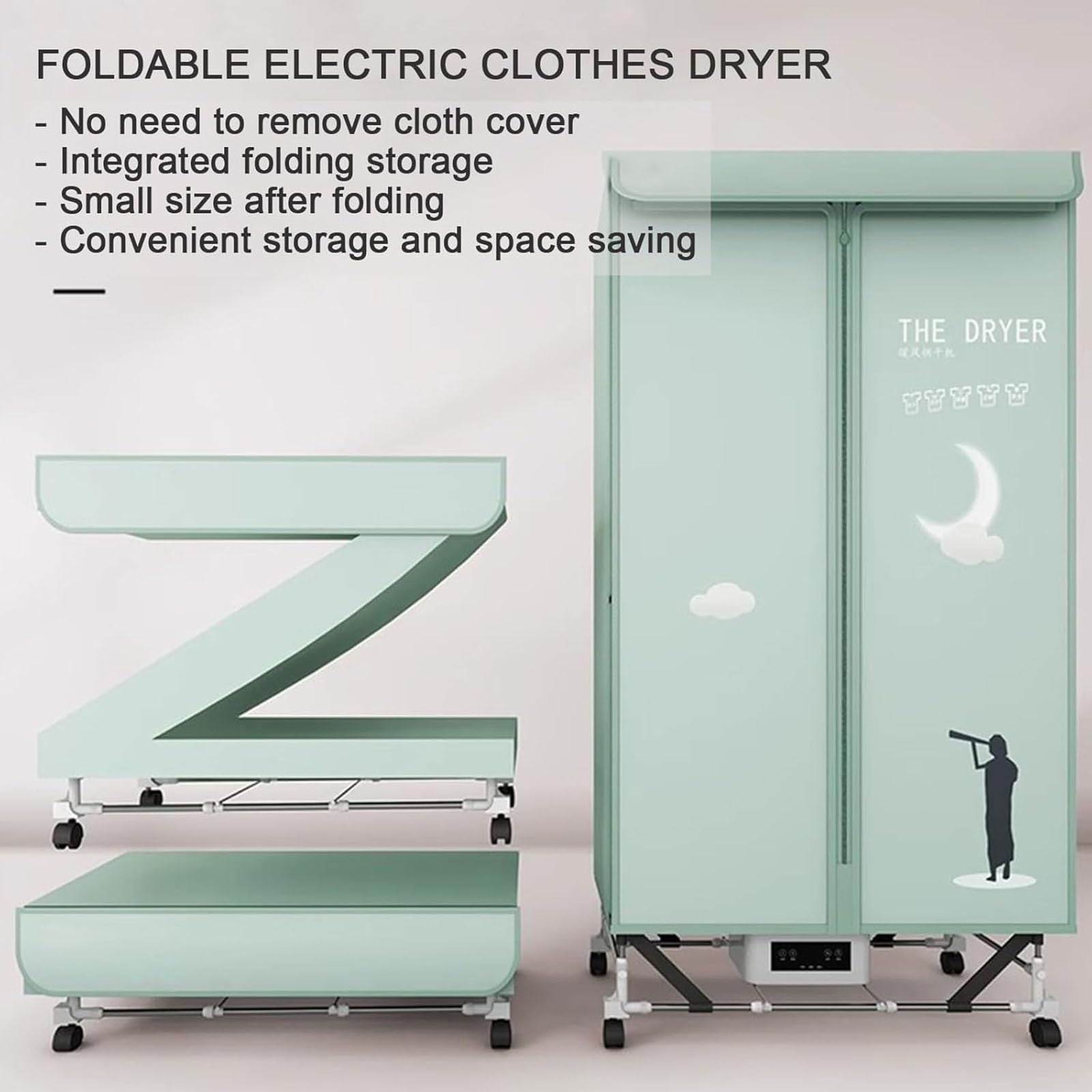 Stendibiancheria Elettrico, Stendibiancheria Riscaldato Da 1800 W Con Timer 180 Minuti, Stendino Riscaldato Pieghevole a 2 Livelli Con Coperchio,stendibiancheria in Acciaio Inossidabile Per Interni