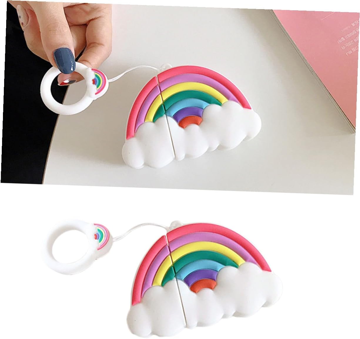 DOITOOL Earphone Cover with Rainbow Protective Case for Hanging Pendant with Rope for Outdoor Activities