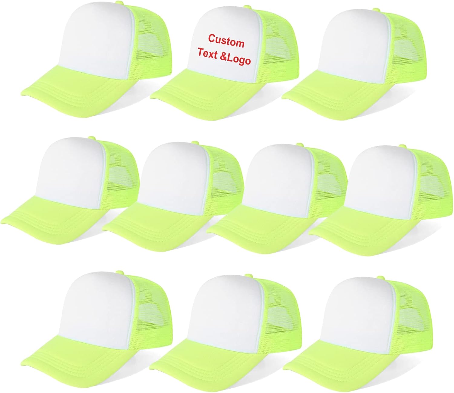 Ultrafun 10 Pack Trucker Hat Mesh Sublimation Blank Hats Adjustable Baseball Caps Hats for Men Women