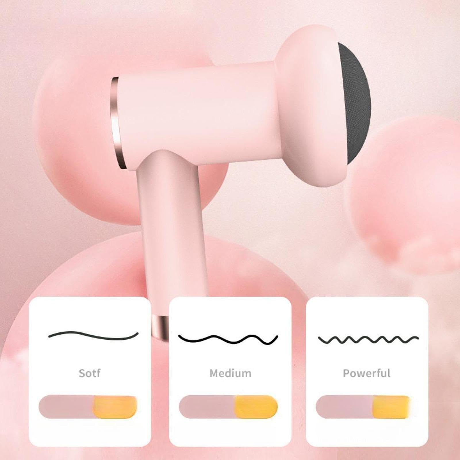 Massaggio Elettrico Corpo Dispositivo Massaggiante Cellulite Manuale Regolabile Portatile Compatto PP con Funzione Drenante Adatto per Benessere Pers, Rosa
