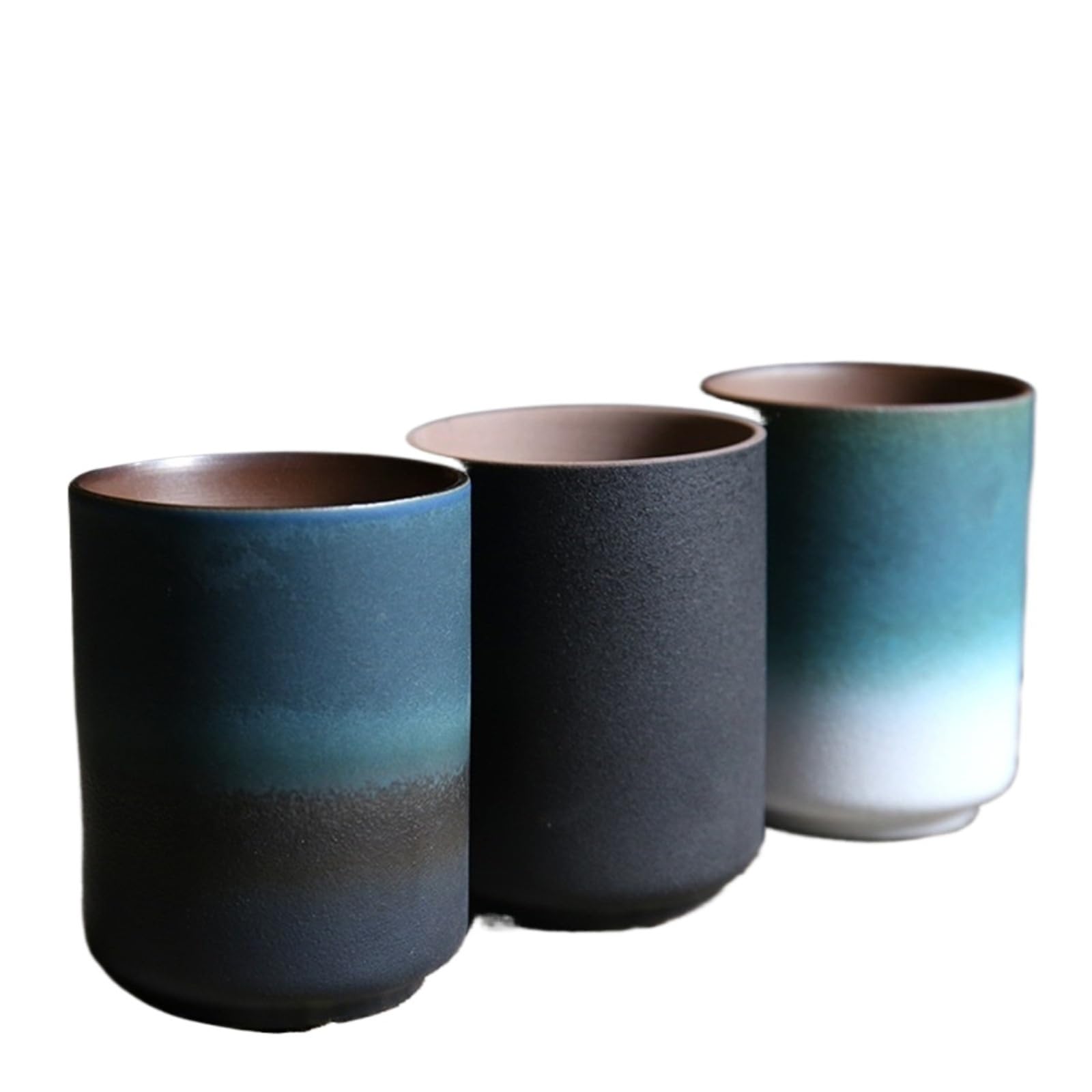 Taza infusora de té, 1 unidad, taza de café para horno de restaurante, taza de café de gres japonés, tazas de café, taza de agua grande japonesa, taza de degradado, taza de cocina (verde