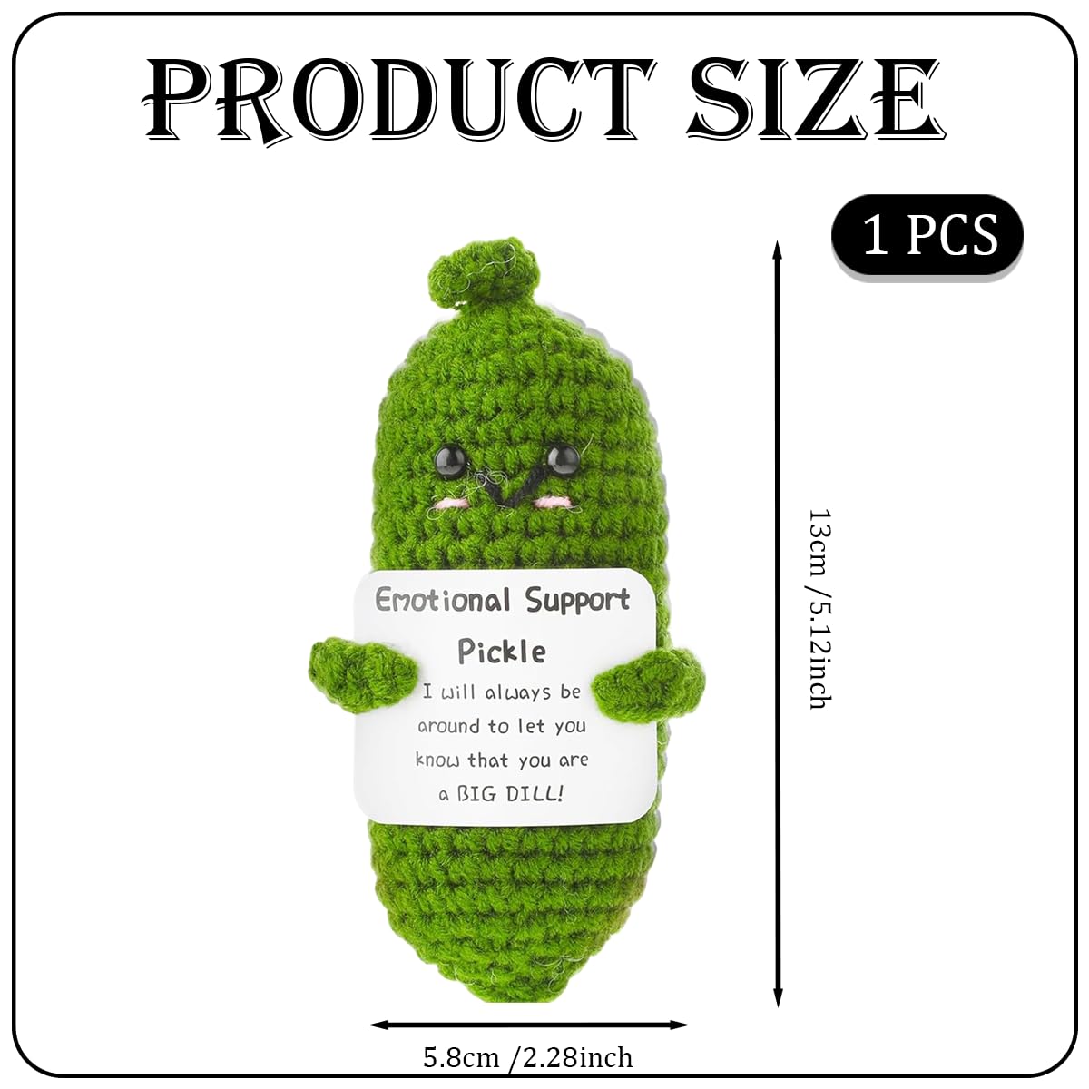 Handmade Pickle Plush,Emotional Support Vegetable for Comfort Positive Gift for Friends - Image 2