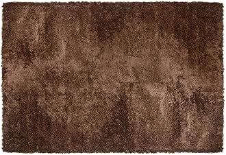 ZBLER Carpet Shaggy Super Soft Carpet for Home & Living Room (7x10 feet, Brown)