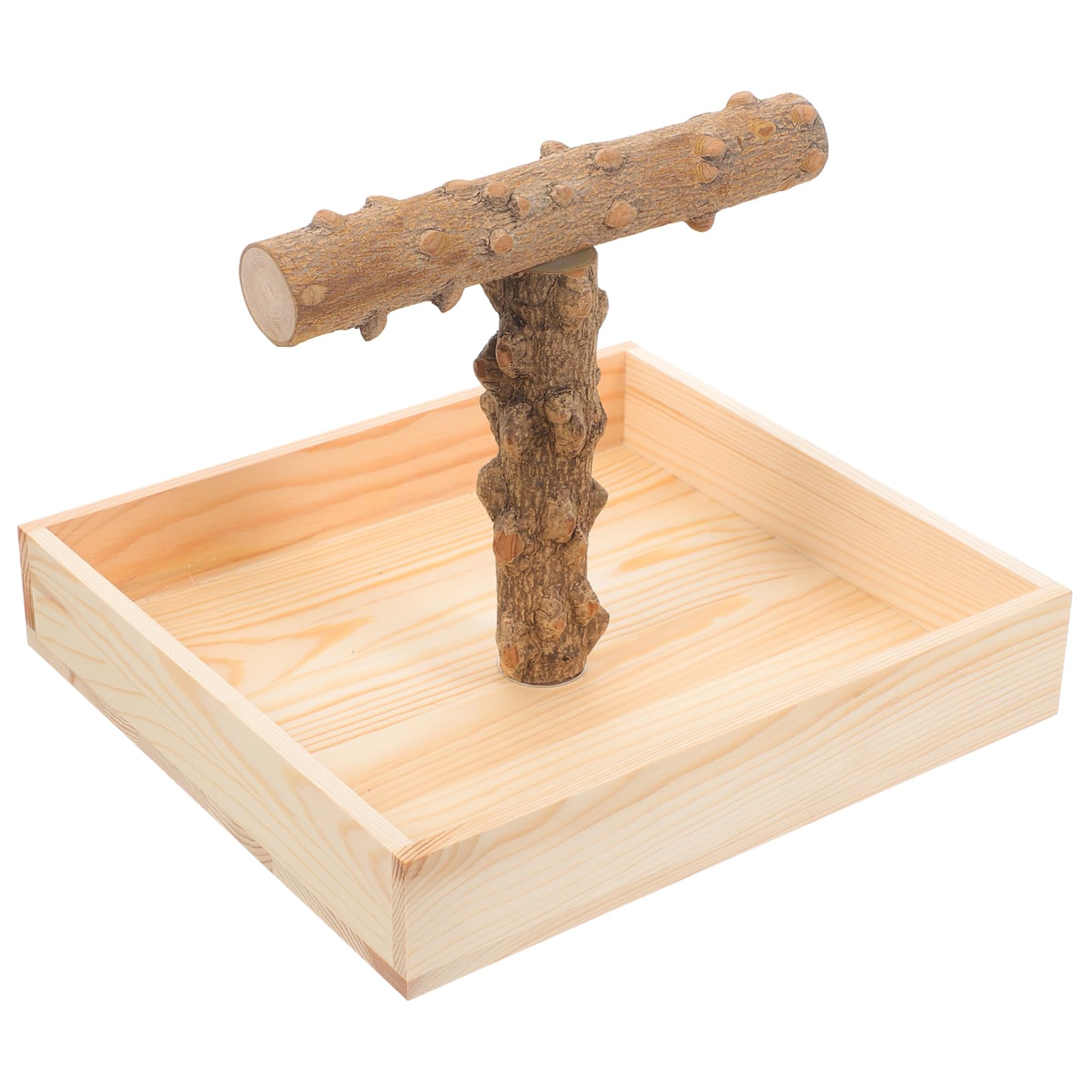 Perchoir naturel pour oiseaux perruches calopsittes support de jeu portable en bois de cage