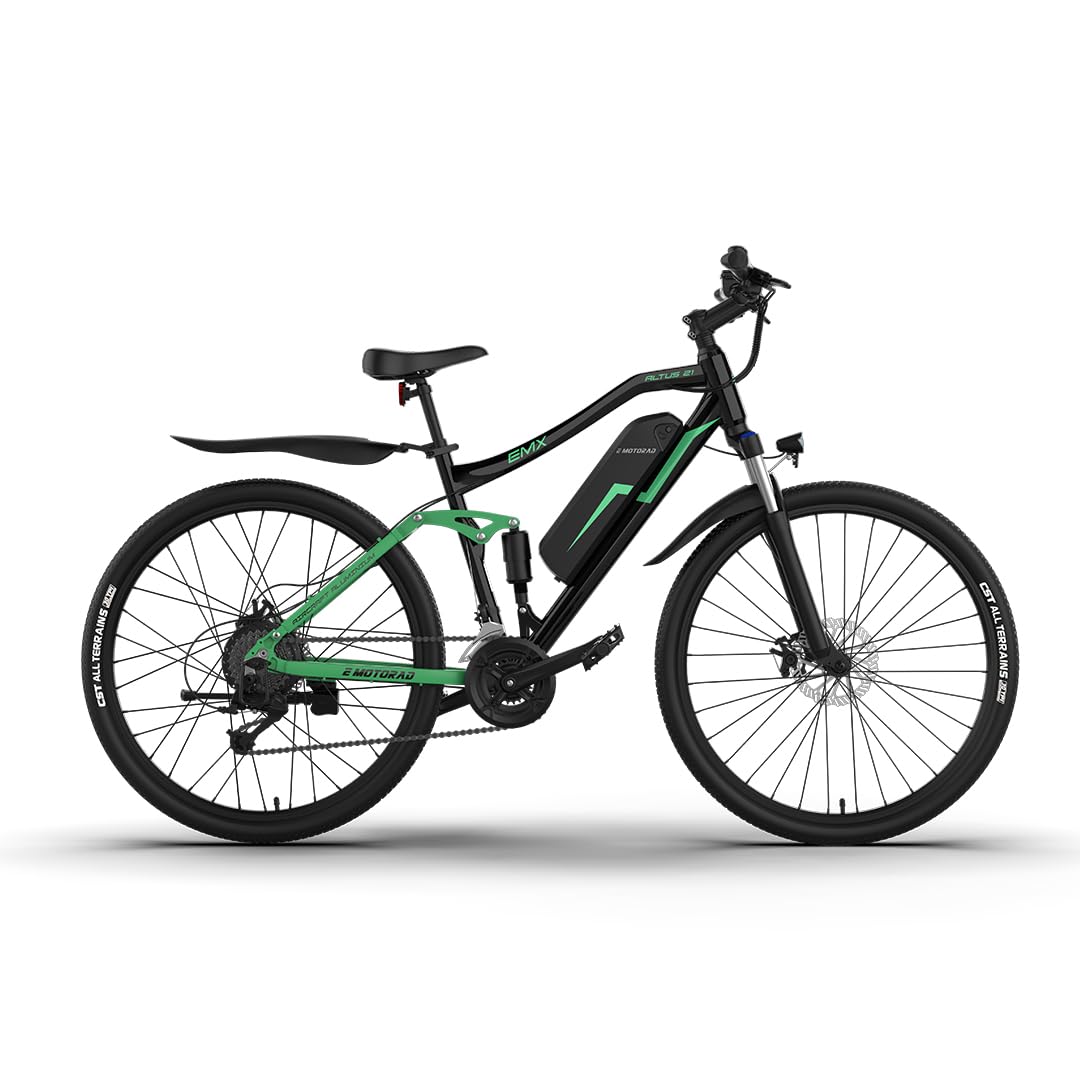 EMotorad EMX+ | Bicicletta Elettrica MTB per adulti | Pneumatici 27.5x2.1" | Motore 36V 250W | Batteria 13Ah Rimovibile | Doppia sospensione | Freni Idraulici | Display Colore C8