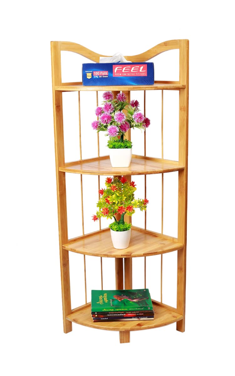 Target20 Wooden Corner Rack Shelf / 4 Tier Corner Shelf Rack for