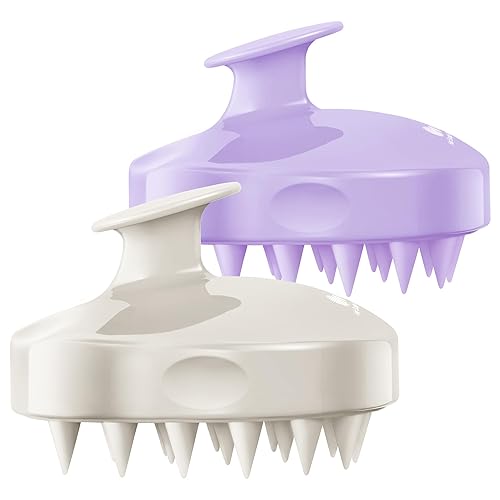 Vista 16 de HEETA - Juego de 2 masajeadores de cuero cabelludo para el crecimiento del cabello, cerdas de silicona suave para eliminar la caspa y aliviar la 01