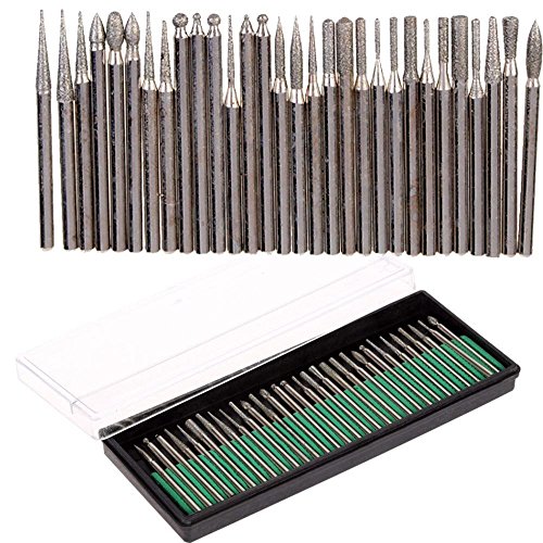 Image of DIY Crafts Pack of 30 Pcs, Design No #2, 30X Diamond Burr Bits Drill for Engraving Carving DI(Pack of 30 Pcs, Design No #2)