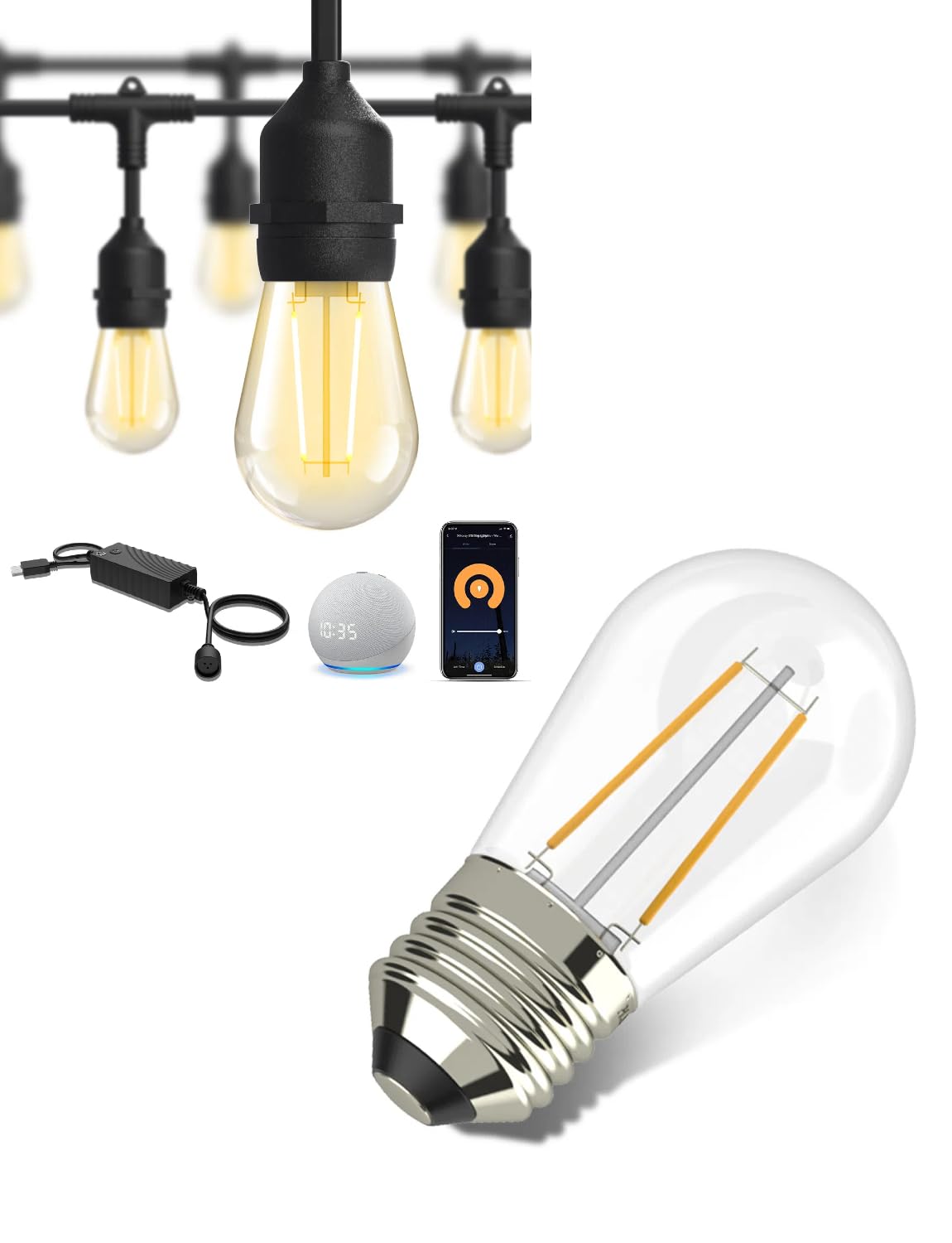 Amazon.com: XMCOSY+ S14 12V Smart Warm White Plastic Bulbs S14