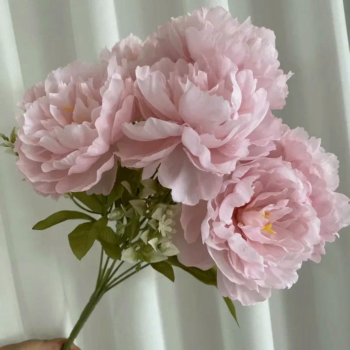 CVJdfhRE fake flowers， Simulation Seven Peony Silk Flowers Bouquet Home Living Room Table Decoration Wedding Artificial Fake Flower(Pink)