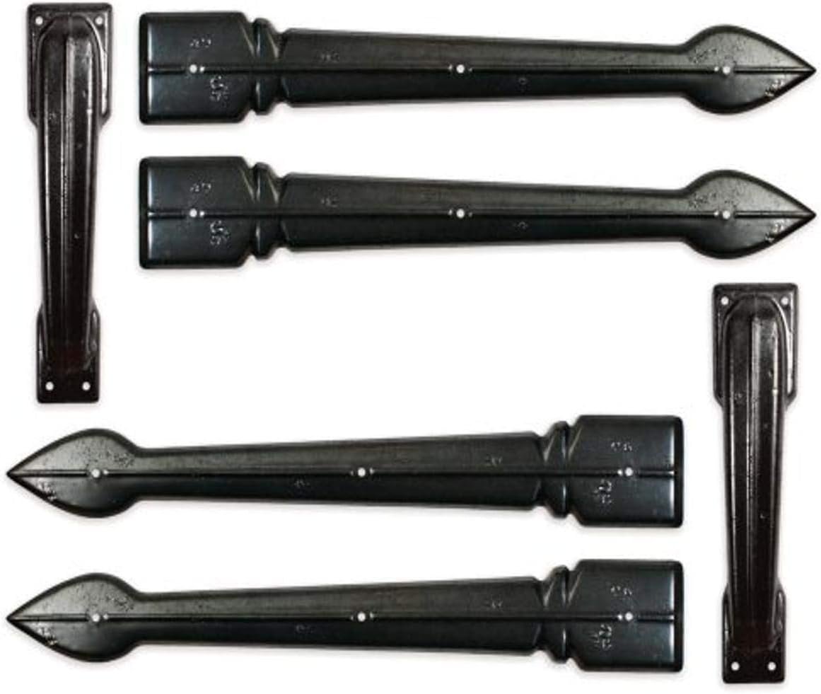 Coach House Garage Door Bundle | Heritage Window Kit & Traditional Hardware Kit | 4 White Faux Windows, Black Handles & Hinges | Made in USA