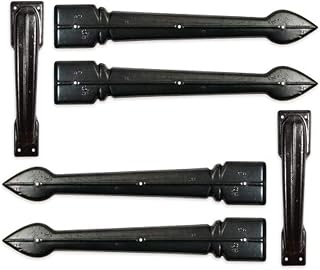 Coach House Traditional Décor Garage Door Hardware - Black Carriage Handles & Decorative Hinges - Easy Install Accents - Made in USA