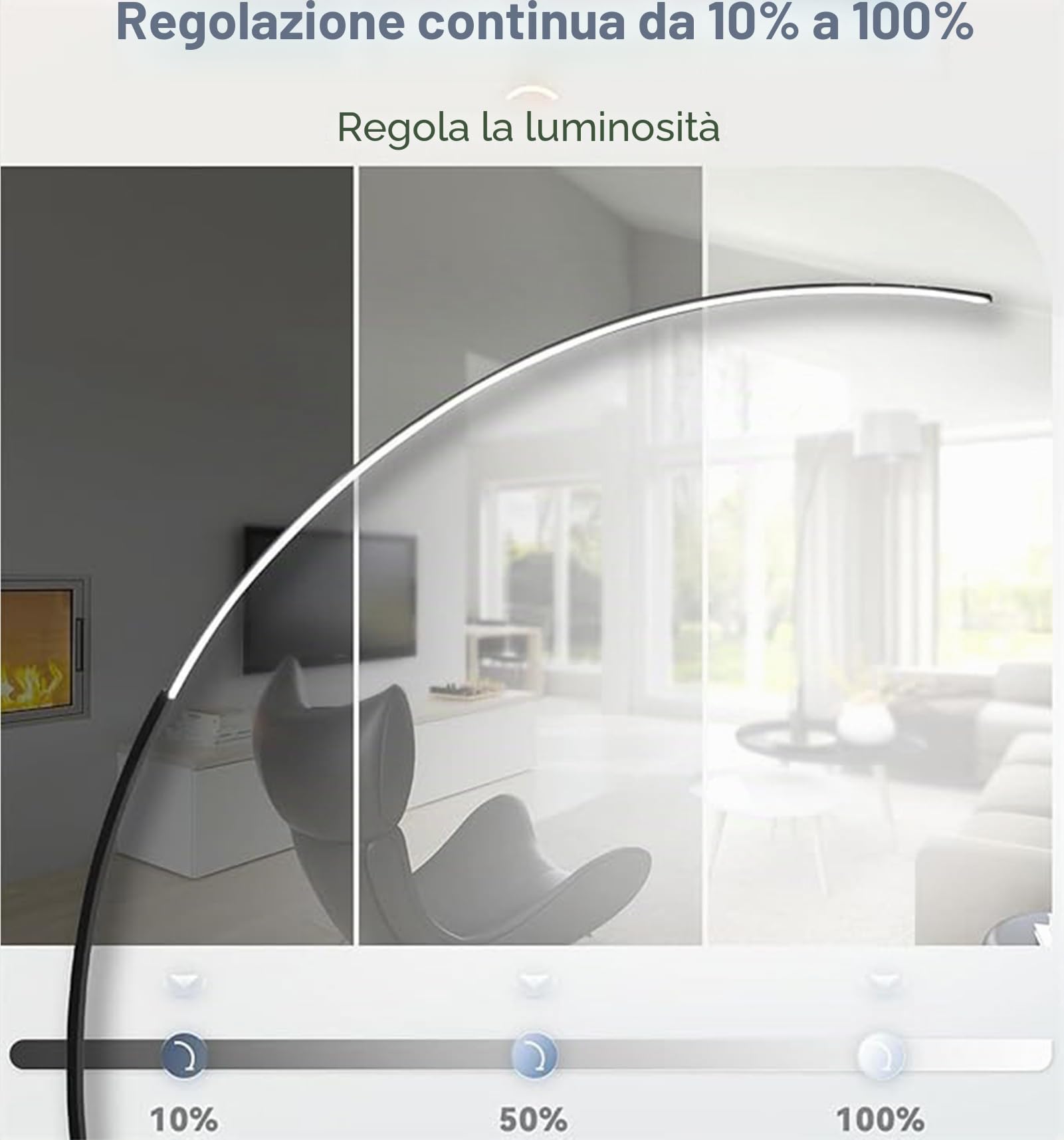 Generico Arco Lampada da Terra Lampada da Terra LED Dimmerabile Camera da Letto Ufficio Piantana con Telecomando per Atmosfera di Festa Lampada Ad Arco per Soggiorno,B