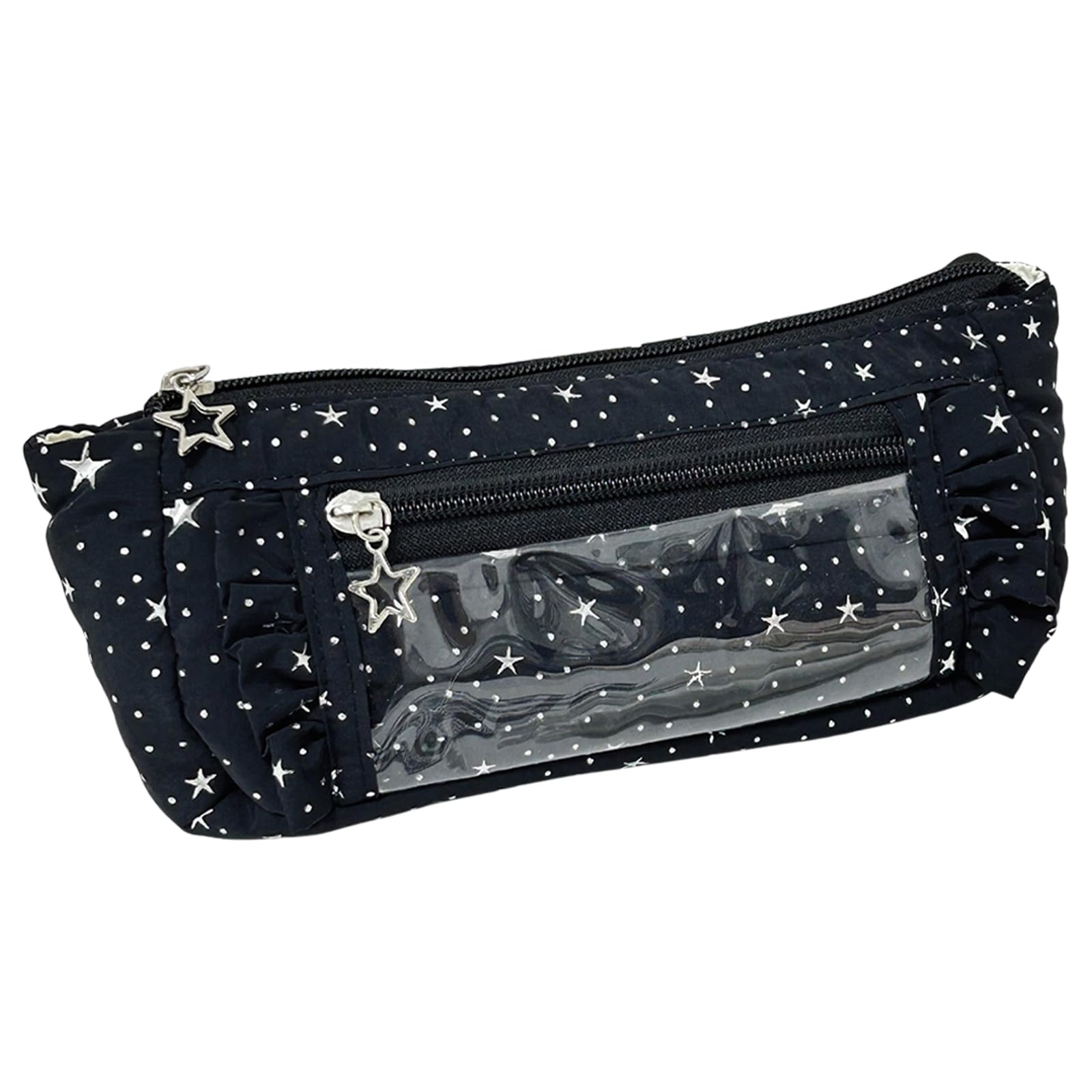 Cute Clear Window Lace Large Capacity Star Zipper for