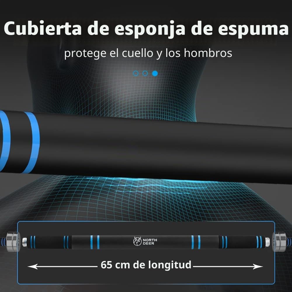 Northdeer Barra de conexión de acero macizo para mancuernas (2,5 kg, 65 cm, compatible solo con pesas Northdeer)