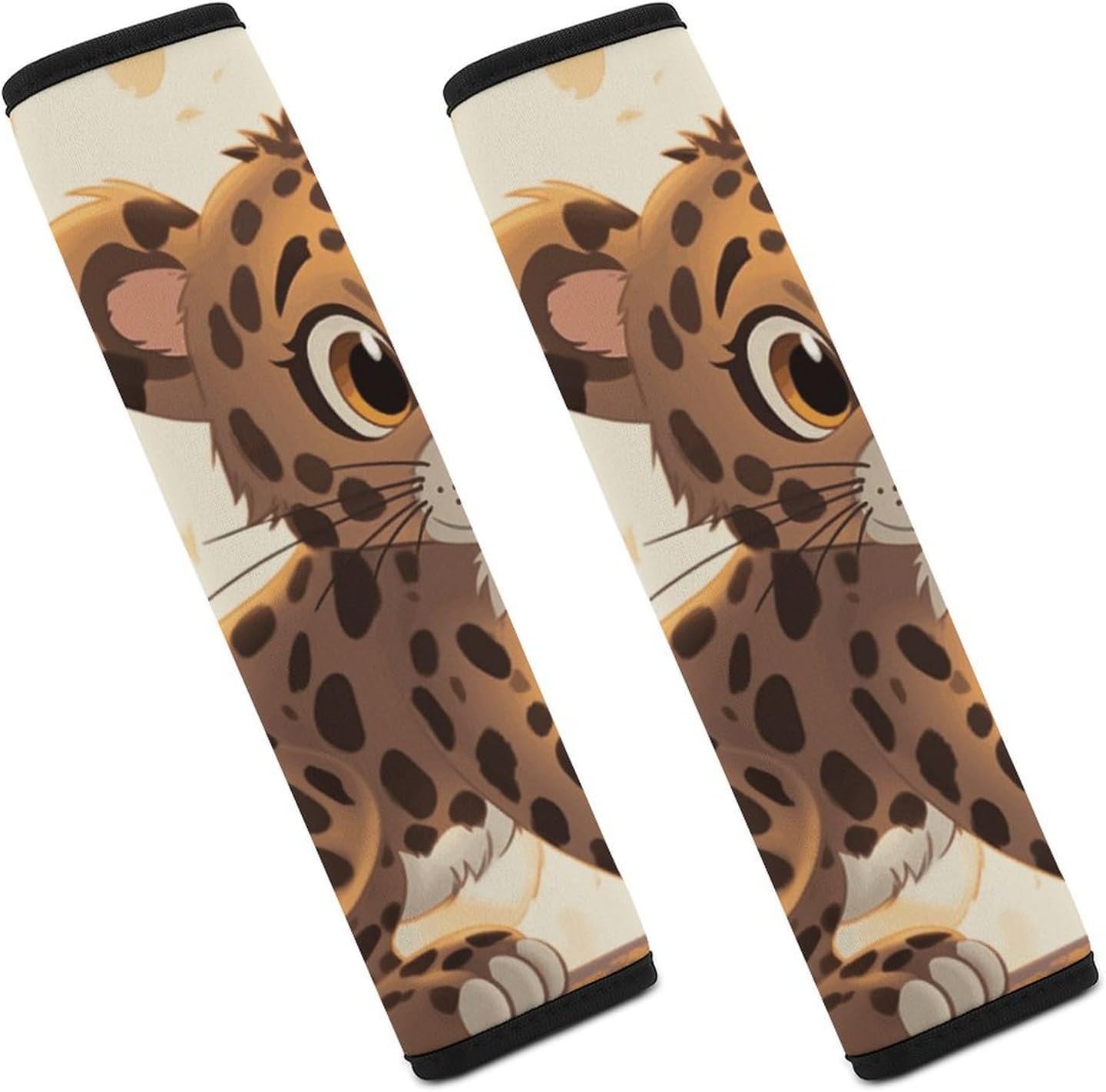 2 PCS Super Soft Car Seat Belt Pad, Cute Cute Baby Jaguar Printed Waterproof Sweat-Absorbing Seat Belt Covers Backpack Shoulder Pad for All Car Seats Baby Strollers