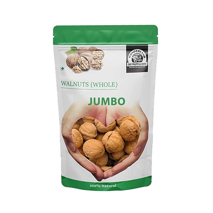 Wonderland Foods – Dry Fruits California Natural Inshell Walnuts Akhrot | Latest Fresh Crop Inshell Walnut Akhrot 1Kg Pouch | High in Protein & Iron | Low Calorie Nut | Healthy & Delicious at Rs. 479