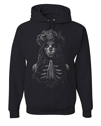 Tee Hunt Pray Girl Hoodie Calavera Day of The Dead