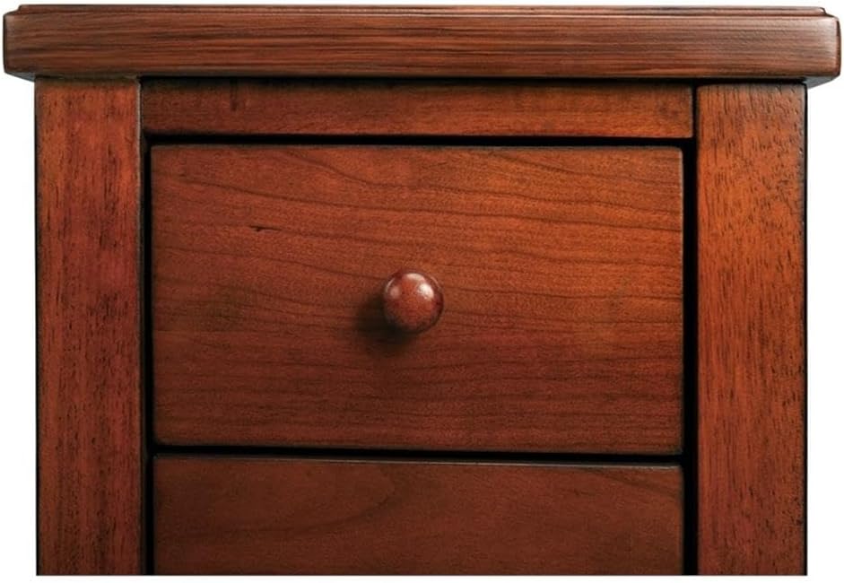 Pemberly Row Set of 2 Olive Ash Burl 4-Drawer Chairside Chest in Brown