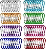 Towviy 80 Stück Karabiner Schlüsselanhänger Gefederter Verschluss Karabiner Mini Karabinerhaken aus Aluminium Kürbisförmiger Feuerwehr Karabiner Kletterschnalle für Reisen Wandern (4.6cmx2.2cm)