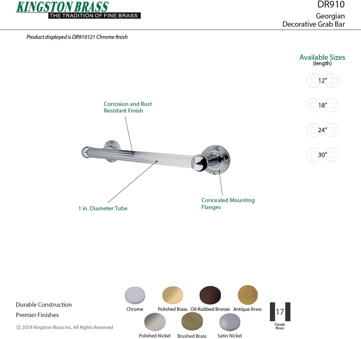 Exclusive Special Kingston Brass DR910246 Designer Trimscape Georgian 24-Inch Grab Bar, Polished Nickel Hot Deals Kingston Brass DR910246 Designer Trimscape Georgian 24-Inch Grab Bar, Polished Nickel