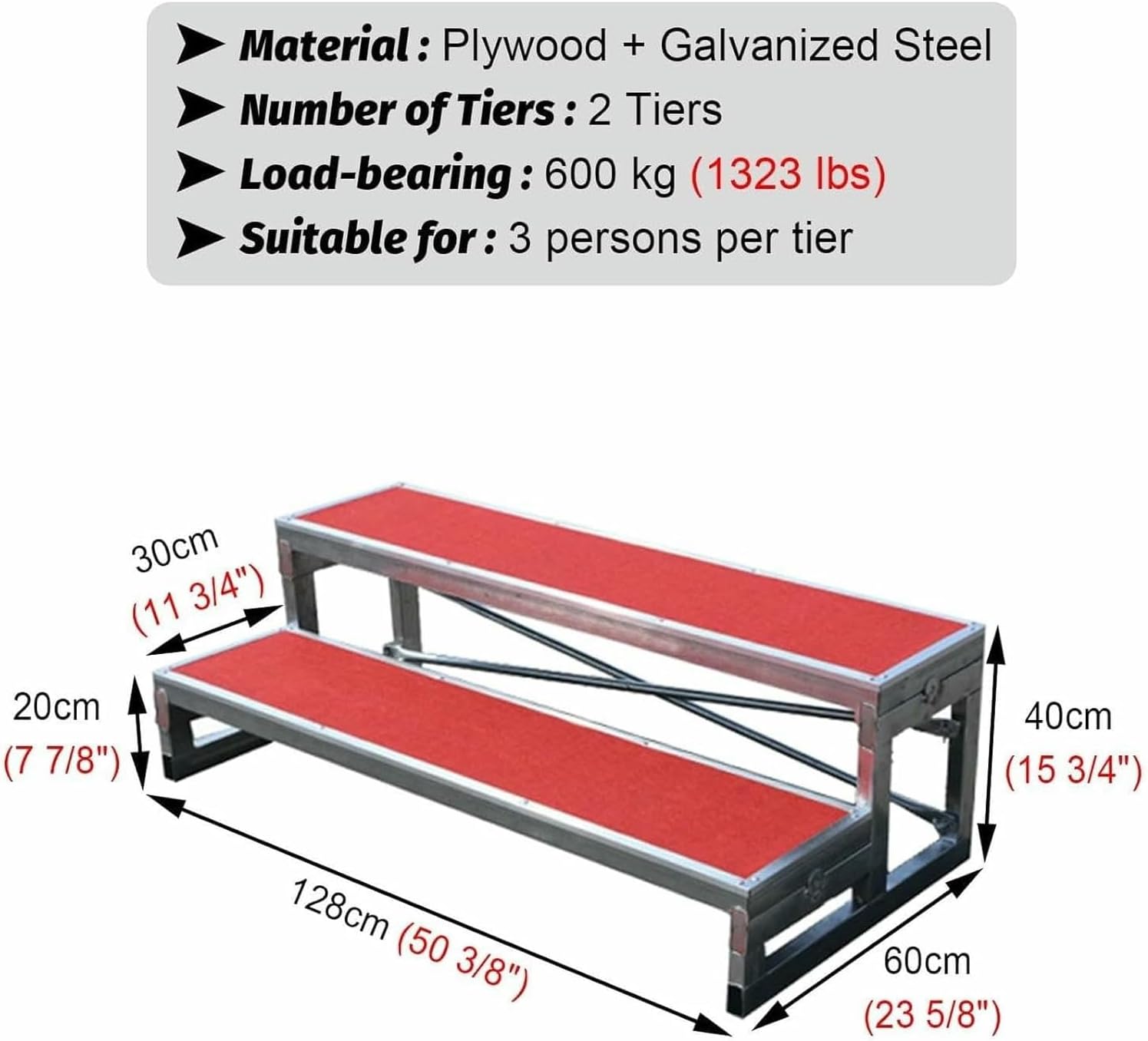 Portable Choral Risers for Church, Sturdy Versatile Risers for Outdoor Stages, Choir Singing Steps for Classroom Church, Group Photo Lectern Podium Staircase Stand