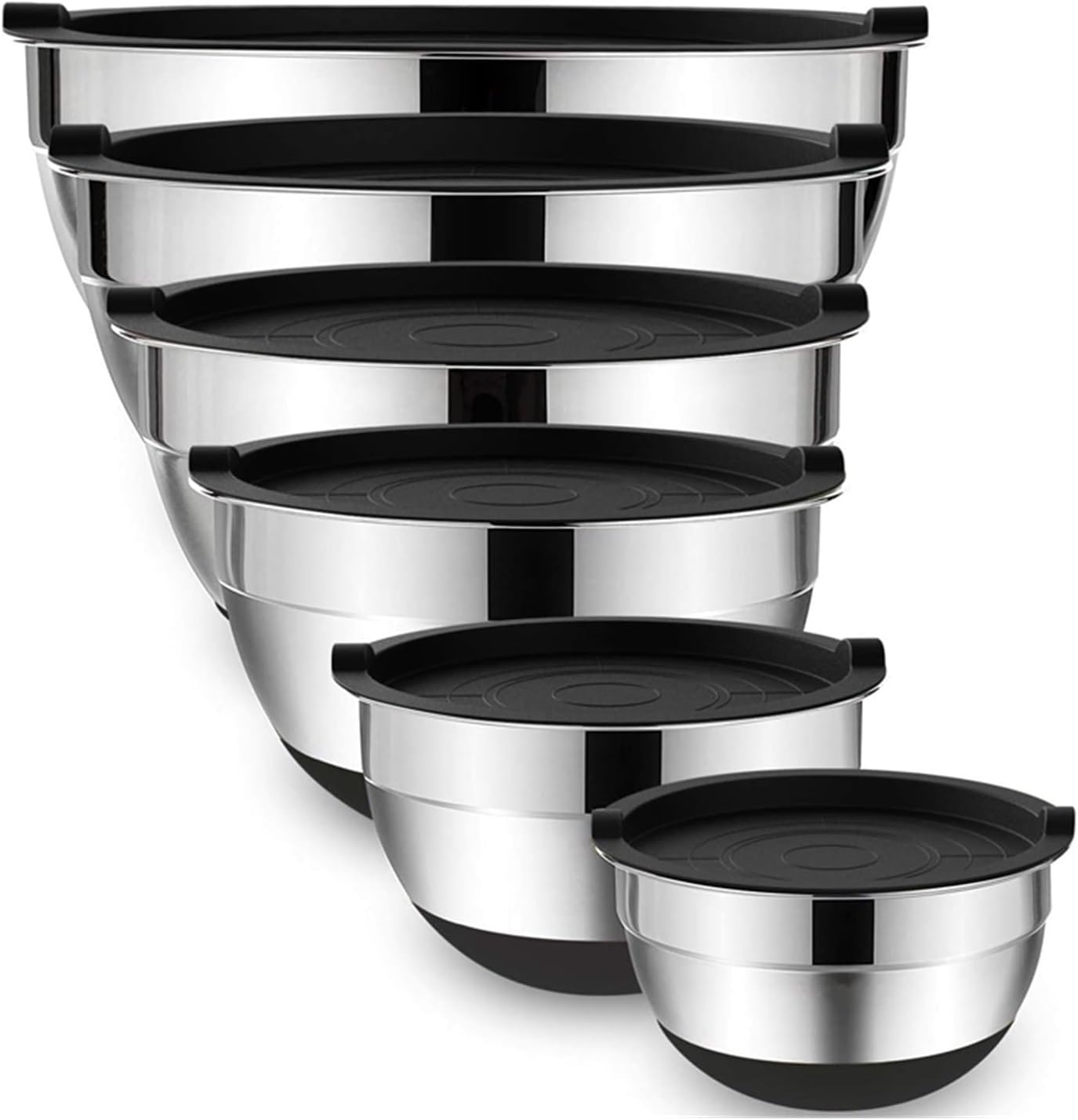 Mixing Bowls With Lids And Non Slip Bases Stainless Steel Set For Baking Nesting Storage JT227(20 cm)