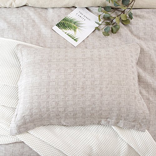 Merryfeel Linen Duvet Cover Set King,100% French Linen Yarn Dyed Check Duvet Cover Set, Luxurious Bedding For All Season - Queen - Yarn Dyed Check #TOP5