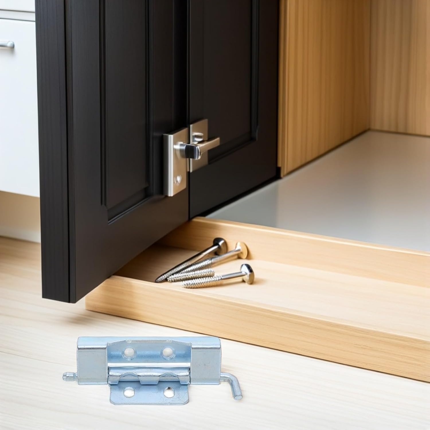 2 Pack Hidden Door Hinge for Cabinet Doors, Heavy Duty Iron