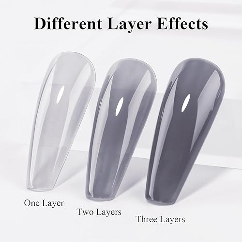 Miniatura 5 de Imtiti Esmalte de uñas de gel traslúcido, esmalte de gel de curado con luz UVLED, color rojo rosa gelatina, para arte de uñas, manicura y pedicura