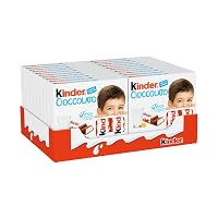Kinder Cioccolato - 80 Barrette Ripiene al Latte e Ricoperte di Finissimo Cioccolato Puro Cacao