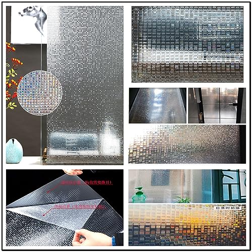 Vinilo para ventana vidrio película privacidad 3D sin adhesivo miniatura 4