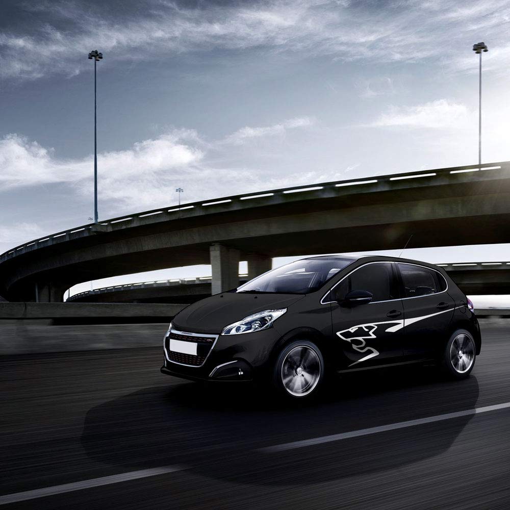 Deko-Set Peugeot 207 Löwe verchromt für Seitenwände 220 cm