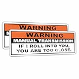 (2 pcs) Warning Funny Vinyl Decal Bumper Sticker For JDM Manual Transmission Stick Shift Car Truck Hatchback