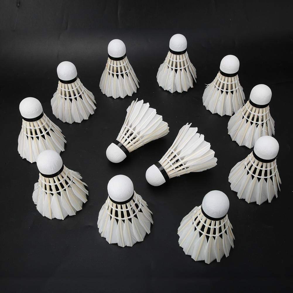 Volani da Badminton con Piume d'Anatra, 12 Pezzi per Allenamento Indoor
