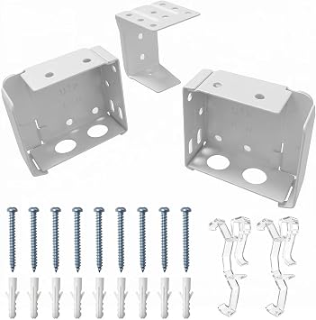 Blind Brackets Box Mounting Brackets for Low Profile Horizontal Blinds, Universal Headrail Holder Bracket for Window Blinds Installation