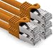 Produktbild freiwerk 1,0m - orange - 5 Stück CAT.7 Netzwerkkabel Lan Ethernet Patch Kabel S-FTP LSZH PIMF 10GB s RJ45 Stecker Cat6a