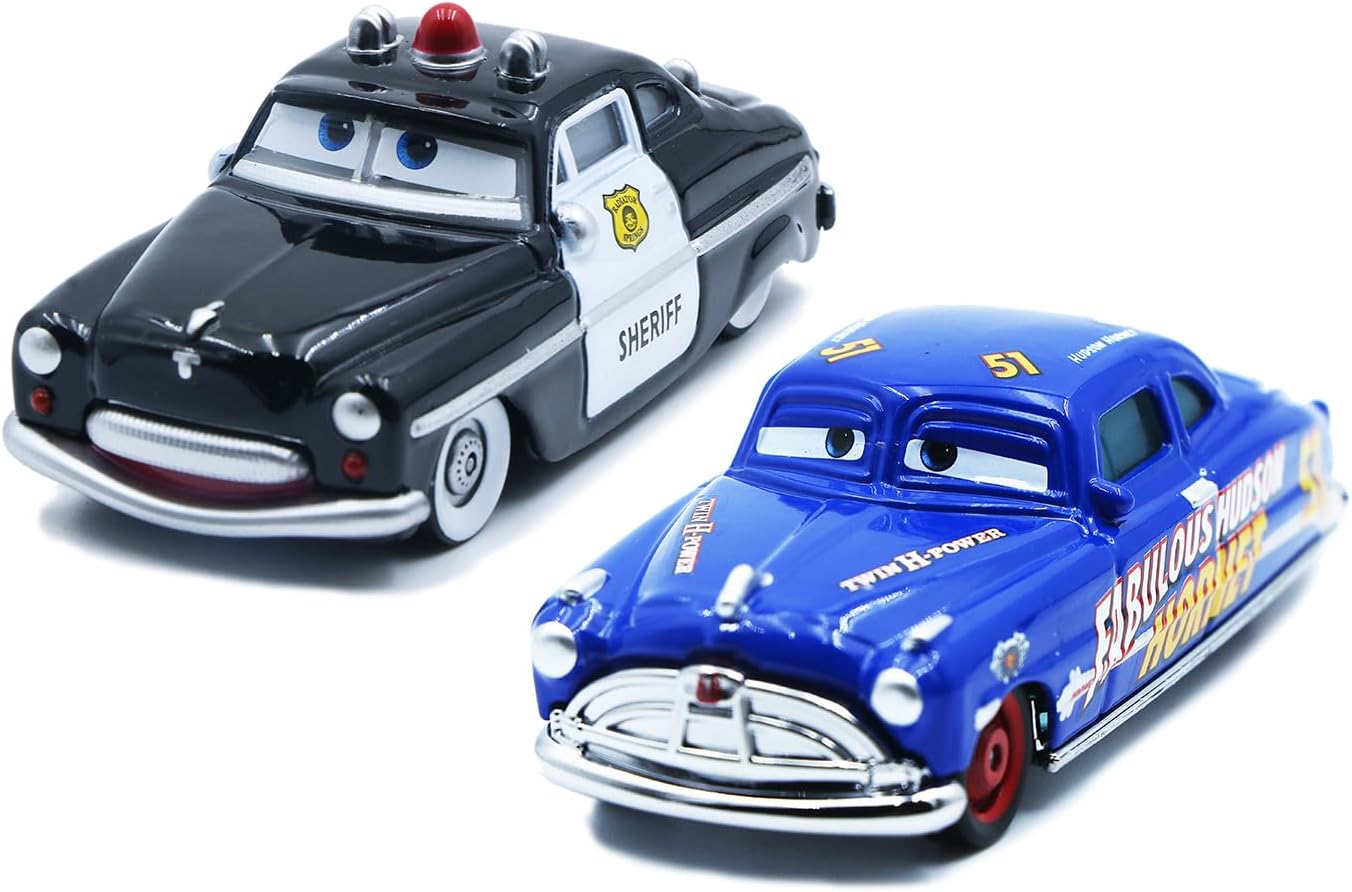 2PCS Metal Mini Toy Car 1:55 Diecast Compact Portable & Collectible Vehicles for 3+ Years Kids Boys Girl Birthday Gift (Black-Blue)