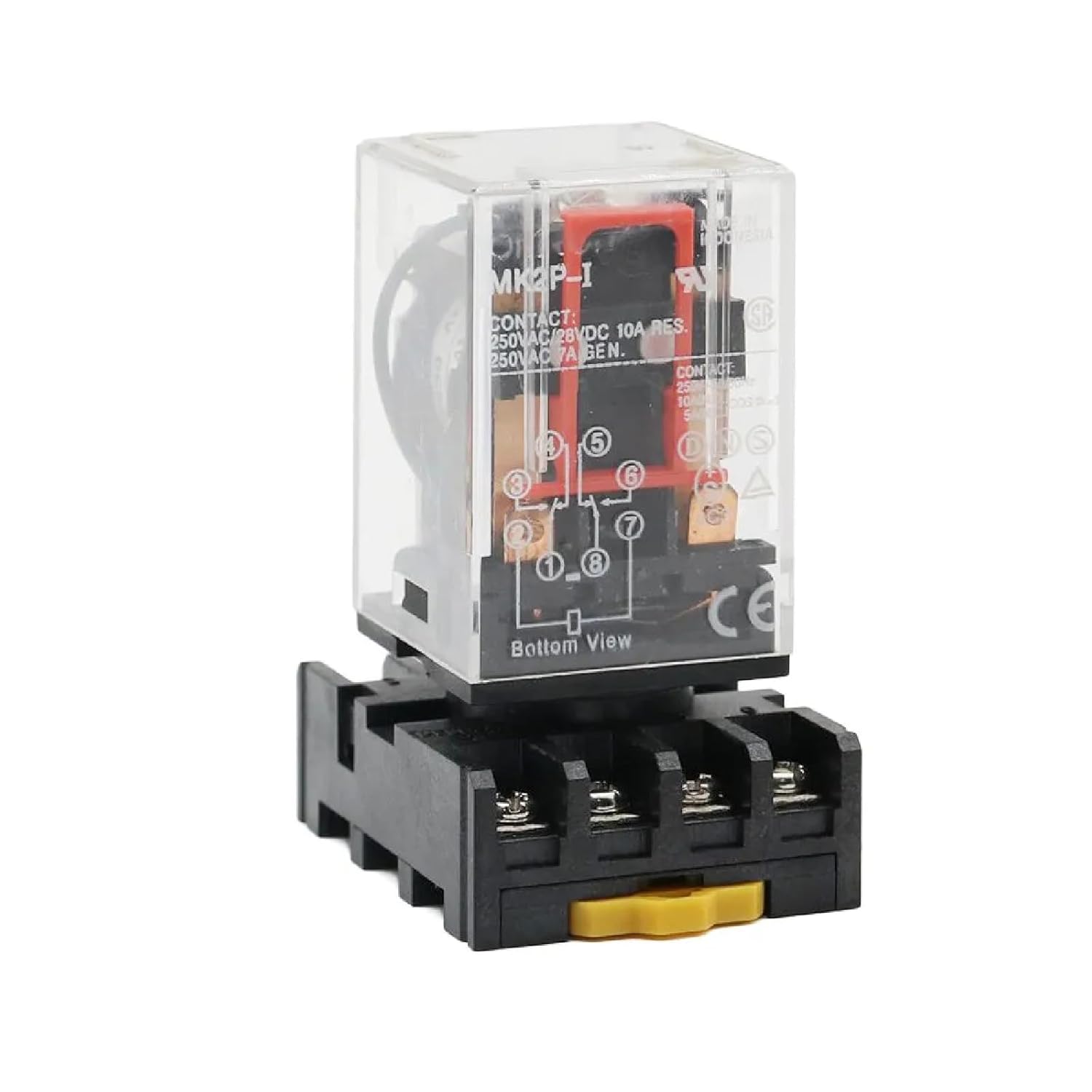 MK2P-I Electromagnetic Relay 10A 8 Pin, AC 12V 24V 110V 220V, General Purpose Miniature Power Relay with Sealed Protection (DC 12V)