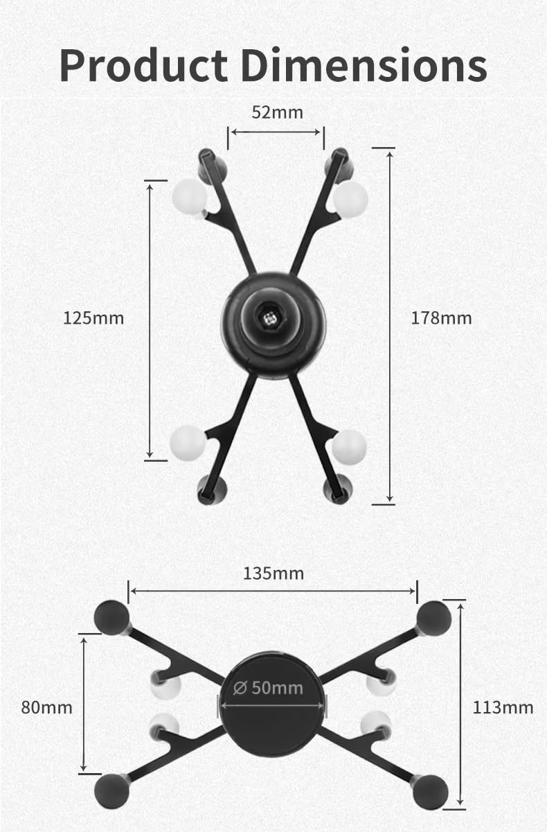 Strg Tablet Mount with Composite Double Socket Arm(Medium) for 6