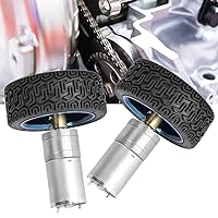 Vista 5 de Kit de rueda de motor de engranaje de codificador de 2.559 in, DC 6V 280RPM 25GA370 DC Motor de engranajes de 0.157 in con soporte de montaje