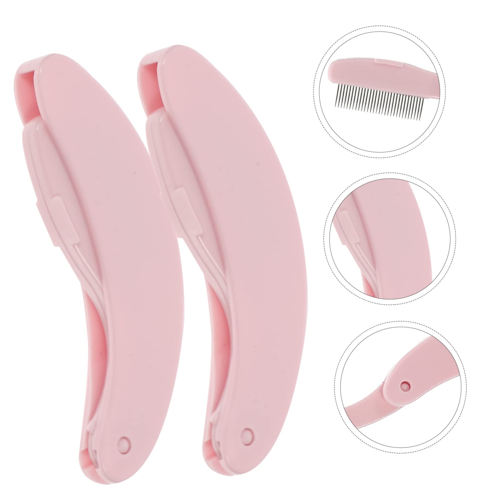 Baluue Portable Eyebrow Eyelash Comb Set Reusable Metal Spoolies Angled Lash Separator Beauty Tools for Women