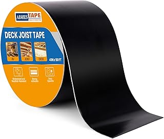 ADHES Deck Joist Tape, 4" x 50' Weather Resistance & Waterproof Butyl Joist Tape, Deck Flashing Tape, Ideal for Wood Decks Beams Roof, Outdoor Construction Use